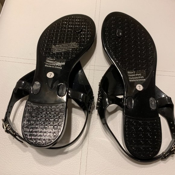 Olivia Miller AlessanoJelly Sandals, Black, Silver, Size 7 - Picture 4 of 5